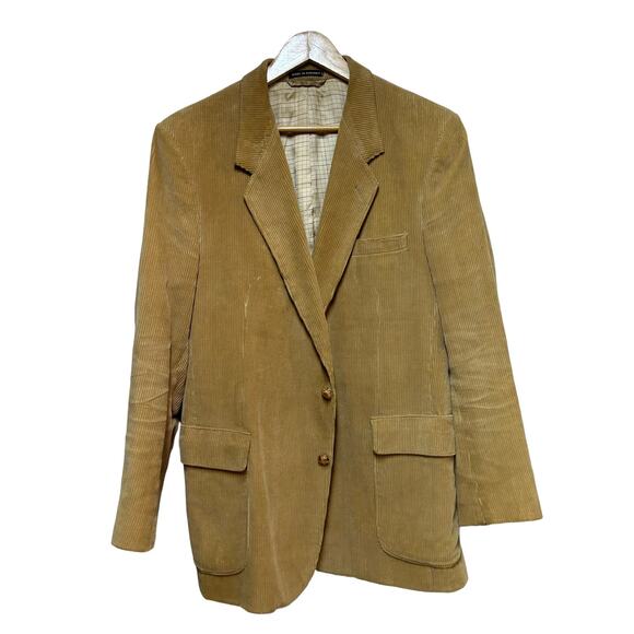 Romania Tan Corduroy Sports Jacket  Size 42 Vintage With Elbow pads - Picture 1 of 13